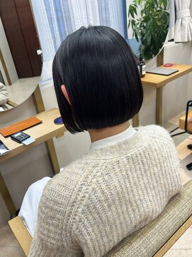 ウェルク(welc) 黒髪グレーベージュレイヤーロング前髪パーマアッシュブラック