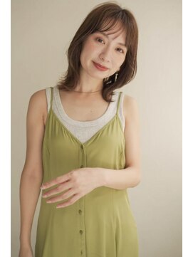 ムク 甲府(muku.) ミディアムヘア/斜めバング/グレージュカラー/甲府駅