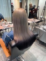 ブリーチダブルカラー　エンドカラー　ミルクティーベージュ