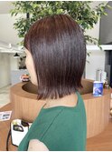 切りっぱなしボブ×ウォームブラウン