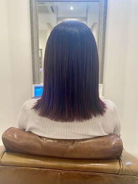 アドラーブル はなみずき店(adorable) 【ぱつん外はねボブ】【レッドブラウンカラー】