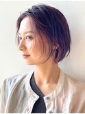 イエベ/大人ショートボブ/チェリーレッド/ワインレッド/20代30代