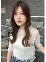 スリーヌーン(THREE noon)&nbsp;セミロング　ナチュラルブラウン