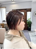 こなれショートボブ×ピンクインナーカラー