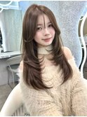 ★レイヤーカット ブリーチなしダブルカラー ベージュ