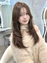 グロー オオミヤ アネックス 大宮(GLROW OMIYA ANNEX) ★レイヤーカット ブリーチなしダブルカラー ベージュ