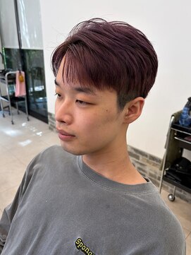 ヘアーアンドエステ ハラダ 滝ノ水店(Hair&Esthe Harada) メンズ/ブリーチカラー/パープルカラー/メンズショート
