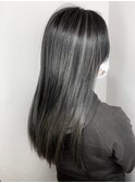 アッシュグレー_マロンベージュ Aラインボブ かきあげ