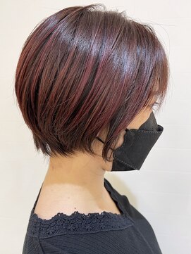 モリオ フロム ロンドン 成増店 【morio成増/児玉】丸みショートボブ ピンクカラー