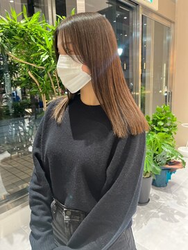 ガリカ 横浜(Gallica) 【minami】切りっぱなしワンレンロング/艶感ナチュラルブラウン