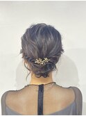 ゆるふわシニヨンヘア/20代/ヘアセット