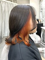 アールプラスヘアサロン(ar+ hair salon)&nbsp;インナーカラーオレンジ