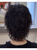 【波巻きウルフ】メンズパーマクビれ絶壁解消ミディアム名古屋