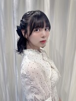 編み込みハーフアップ