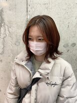 リボン(Libon)&nbsp;切りっぱなしボブ×オレンジグラデーションカラー♪