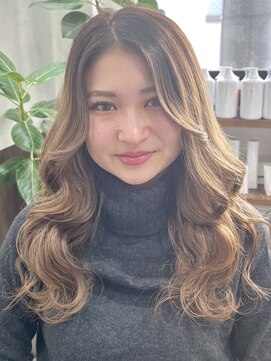 ベルヘアーデザイン 堺東(Belle hair Design) 韓国風レイヤーカットグレージュアディクシーカラーオリーブ堺東