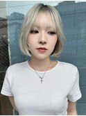 ミニボブショートハイトーンホワイトカラーシルバー