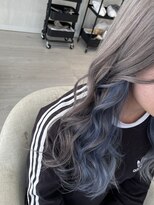 ラピステン 福岡天神 大名店(Lapis)&nbsp;10代・20代/相性◎インナーカラー/シルバー×インナーブルー