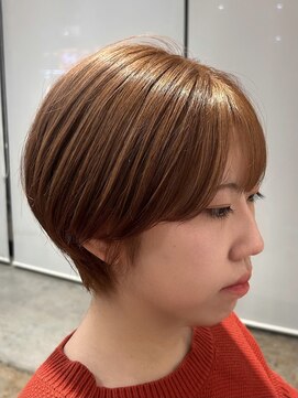 多毛◎骨格似合わせ耳掛けショート×ミルクティーベージュ