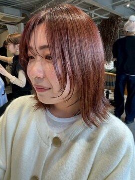 ギネス(Giness) ココアベージュ【透明感】レッドブラウン×レイヤーミディ