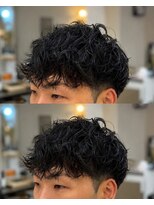 ゼロスバーバー(0's BARBER SHOP)&nbsp;束感無造作ツイストスパイラルパーマ人気流行立体感メンズ
