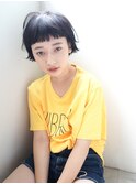【nanuk】黒髪でもかるくみえるショートバングボブ