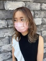 ライズ バイ レボ 柏店(RISE by REVO)&nbsp;ボブ/カーキグレージュ/大人かわいい/フェザーバング