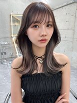 サイン 渋谷(SIGN) 韓国ヘアーハッシュカットレイヤーカットグレージュブリーチ無し