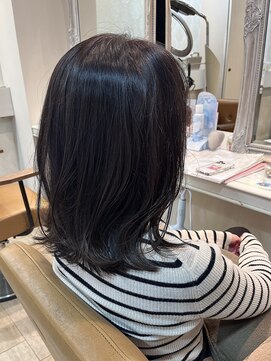 シエル バイ ケンジ 登戸 生田(CIEL by KENJE) 【大人暗髪】ミディアムレイヤー×ダークグレージュ