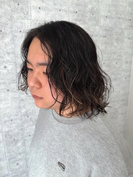 アッシュ 下丸子店(Ash) メンズボブウルフメンズロングミディアムレイヤーメンズパーマ