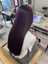 アジールヘア 所沢プロペ通り店(agir hair)&nbsp;ワインレッド ブリーチカラー