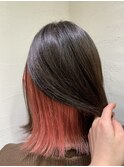ブリーチ&ダブルカラーインナーカラーコーラルピンク