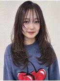 美髪レイヤーカット/顔まわりレイヤー/くびれミディアムレイヤー