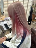 ミルクティーベージュダブルカラーインナーカラーケアブリーチ