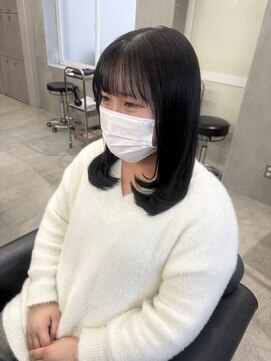 サムシング(Something.) ミディアム/顔まわりレイヤー/ブルーブラック