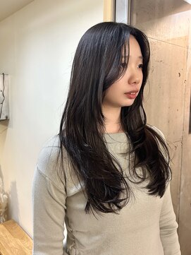 エクテ(ecouter) ワンホンレイヤー顔周りレイヤーノンジアミンカラー暗めカラー