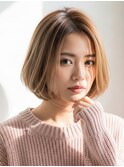 川越/ショート/ボブ/ハイライト/白髪ぼかし/白髪染め