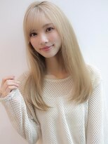 アグ ヘアー ピース 浜松高丘店(Agu hair peace) 《Agu hair》クールなハイトーンストレートロング