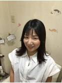 フェイスラインもかわいい！切りっぱなし外ハネを髪質改善で♪