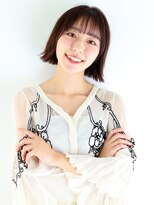 ガリカ 蔵前(Gallica)&nbsp;艶感ショコラブラウンにシースルーバングの切りっぱなしボブ