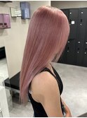9197シルキーグレーベージュベビーピンク艶髪ハイトーンカラー