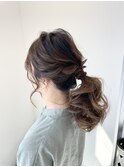 結婚式お呼ばれミドルポニーテールアレンジ