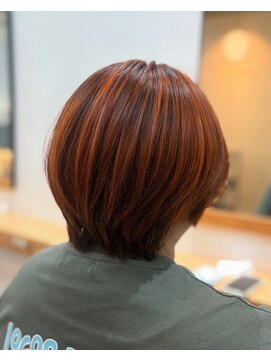 ドットエフ(.f) 丸みショート/ハイライト/オレンジカラー