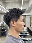 刈り上げアップバングスパイキーショートパーマスパイラルパーマ