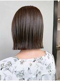 ボブ顔周りレイヤー暗めカラーミディアムおくれ毛_ba566511