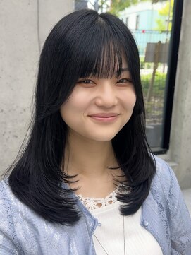 ビューブルー 亀戸錦糸町(VIEW BLUE) ◎小顔前髪顔まわり暗めカラーレイヤーロングミディアム