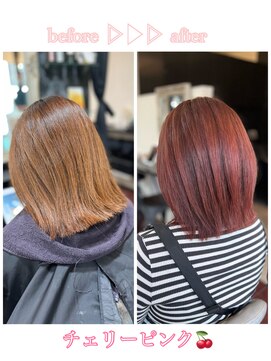 ローレン(LOREM) 大人ガーリーくびれボブ×チェリーピンク3.4