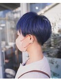 【SHARON原宿】青髪×ピクシーカットハンサムショート