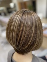 ビーワンヘアー 藤井寺 土師ノ里(B1hair) ハイライト/前下がりボブ