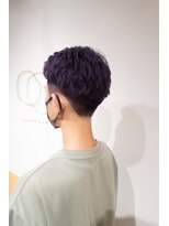 ワッカ(wacca)&nbsp;メンズ　２ブロック　ブリーチカラー　バイオレット